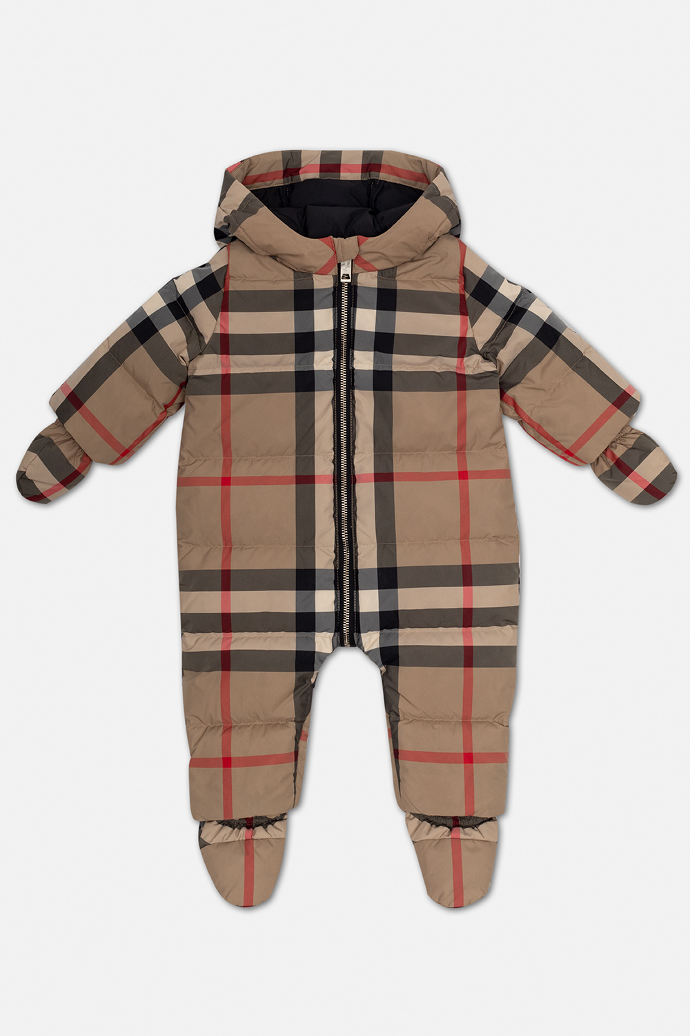 burberry checked cashmere silk blend untie item Beige River down jumpsuit Burberry Kids IetpShops Australia